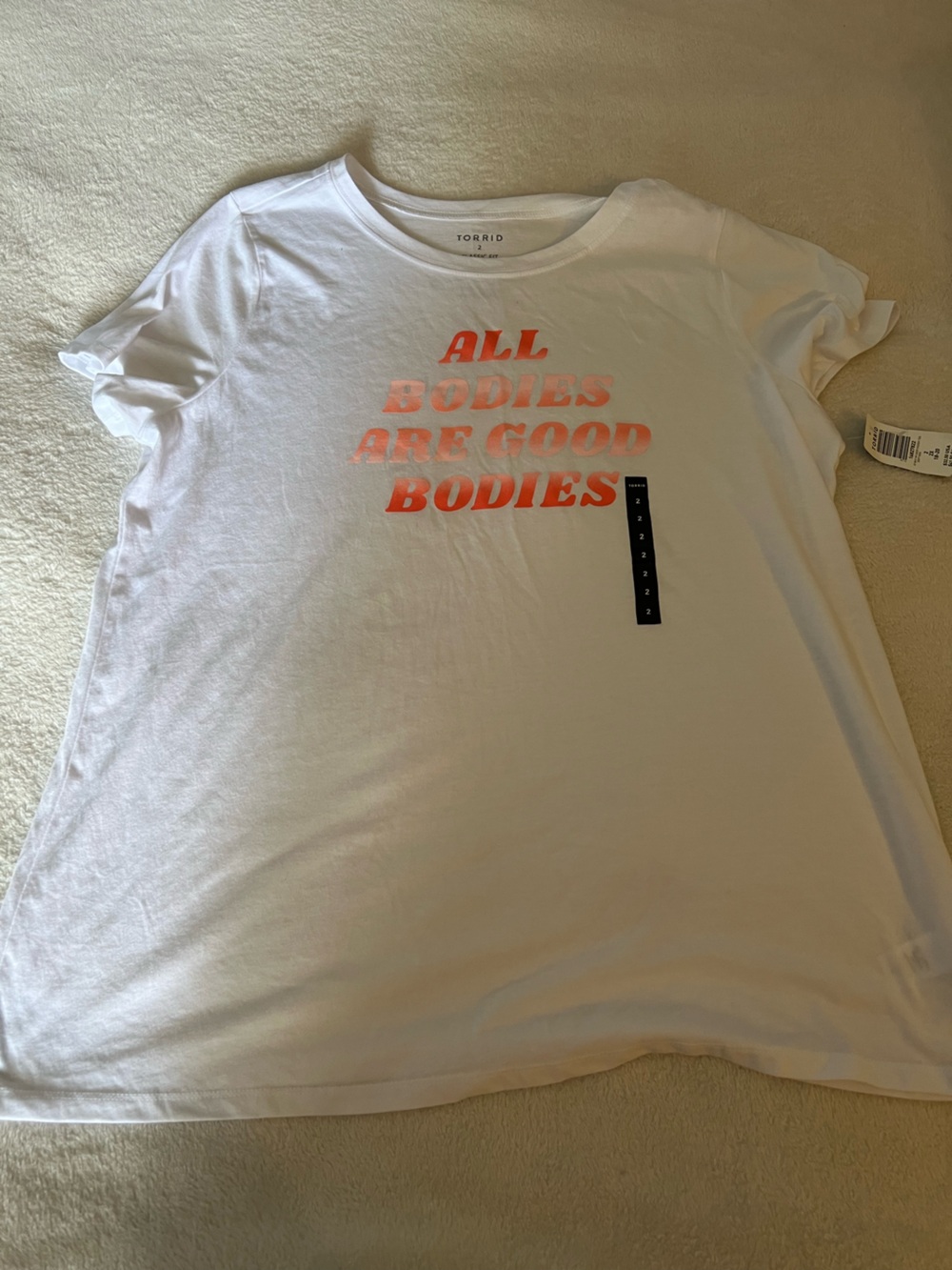 torrid White Graphic Tee with orange Text size 2